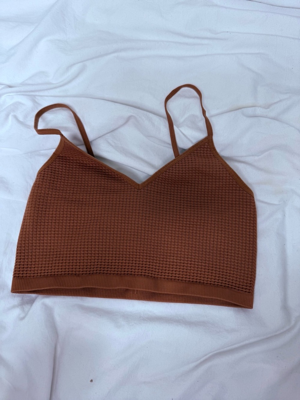 Bozzolo Chestnut Brown Waffle Knit Bralette